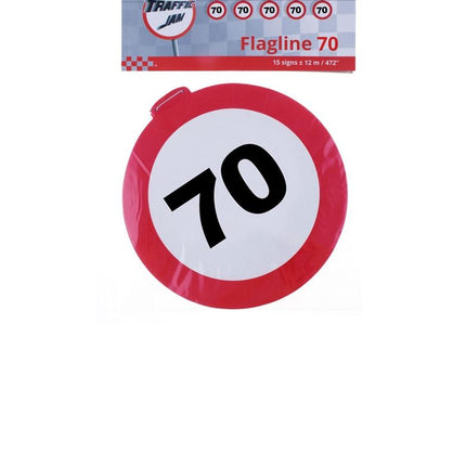 Funny Fashion 70 jaar slinger met verkeersbord 12mtr.