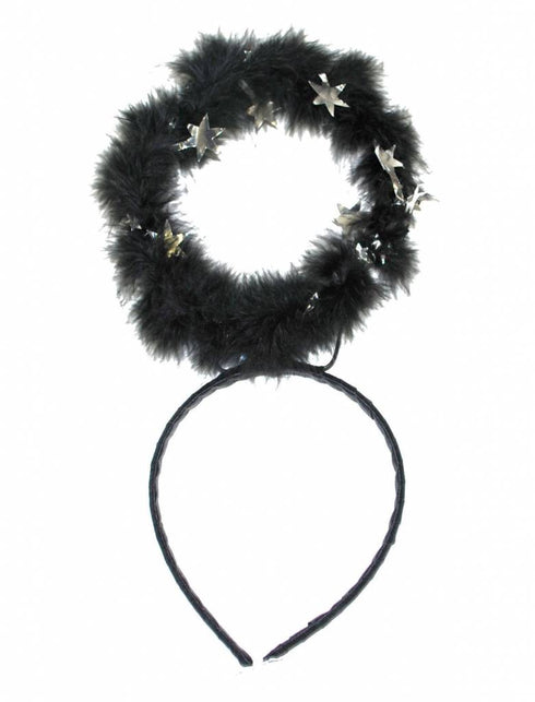 Angel Wings en Halo hoofdband met veervleugels, zwarte engelvleugels (wit Angel Wings en Halo hoofdband met veervleugels, zwarte engelvleugels (wit