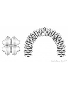 Funny Fashion Ballonboog folieballonnen hart Zilver