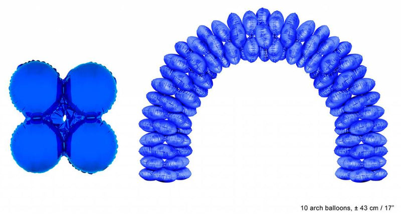 Funny Fashion Ballonboog folieballonnen rond Blauw