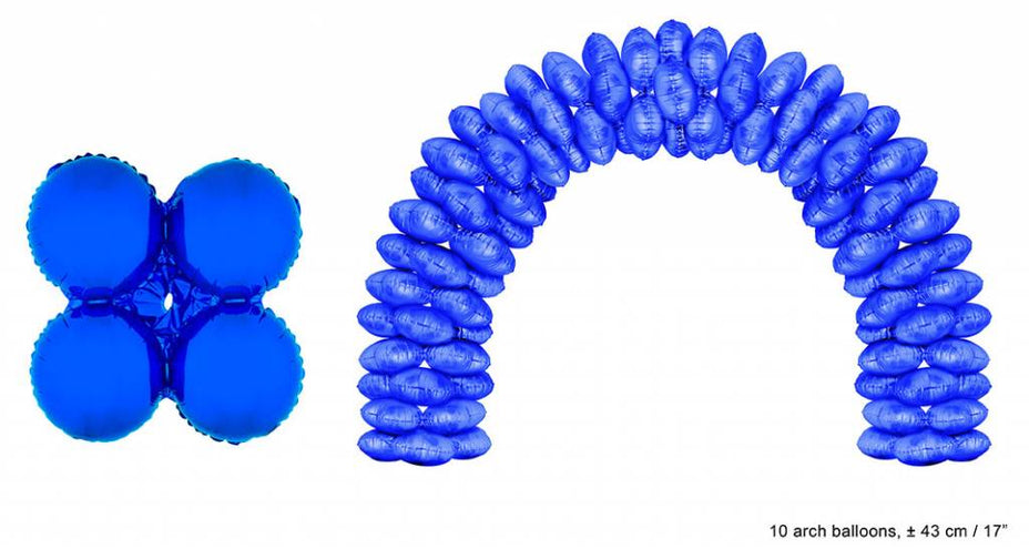 Funny Fashion Ballonboog folieballonnen rond Blauw