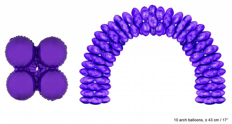 Funny Fashion Ballonboog folieballonnen rond Paars