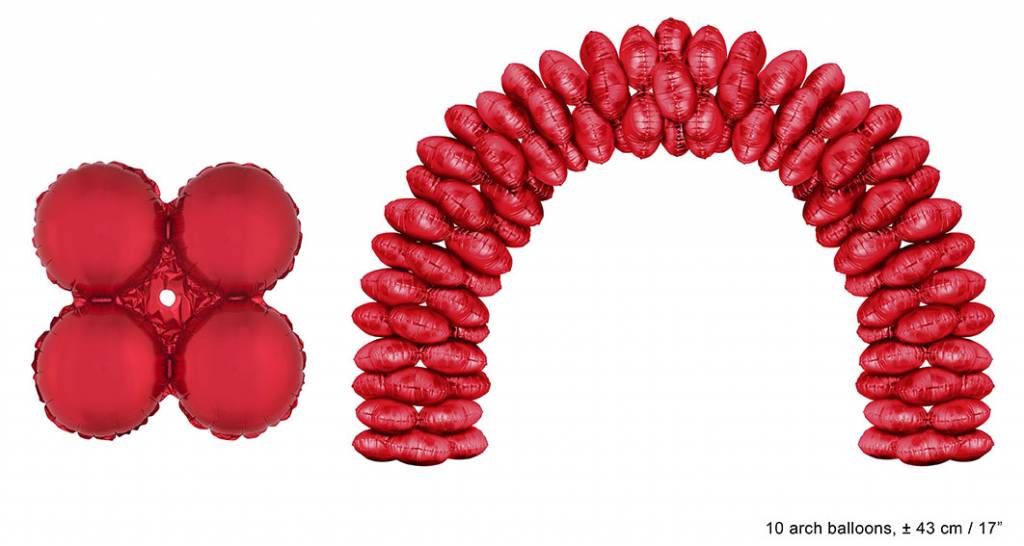 Funny Fashion Ballonboog folieballonnen rond Rood
