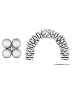 Funny Fashion Ballonboog folieballonnen rond Zilver