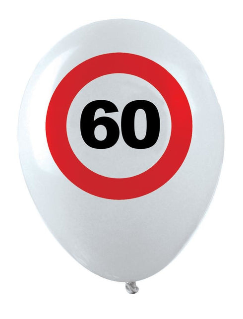 Funny Fashion Ballonnen verkeersbord 60 jaar