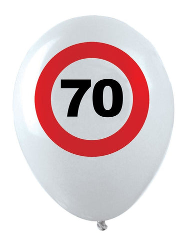 Funny Fashion Ballonnen verkeersbord 70 jaar