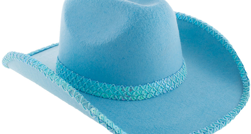 Funny Fashion Blauwe cowgirl hoed Saar