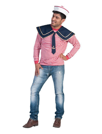 Funny Fashion Blauwe marine kraag met anker