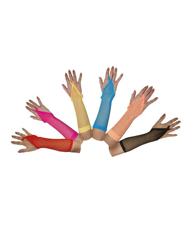 Funny Fashion Blauwe vingerloze net handschoenen rond model