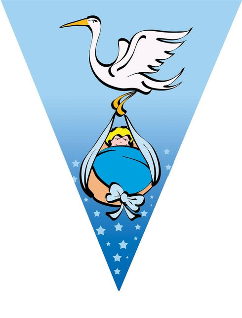 Funny Fashion Blauwe vlaggenlijn slinger jongen 5mtr.