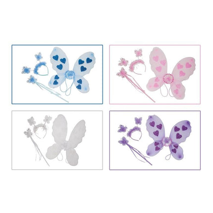 Funny Fashion Blauwe vlinder verkleed set Minnie 3-delig