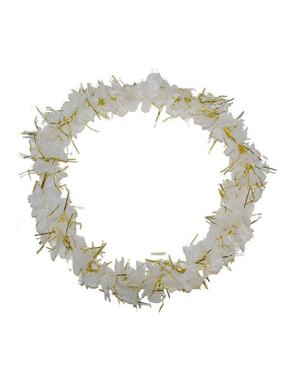 Funny Fashion Bloemen krans Luau met gouden tinsel