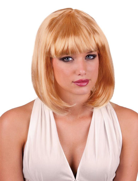 Funny Fashion Blonde pruik sexy Holly boblijn