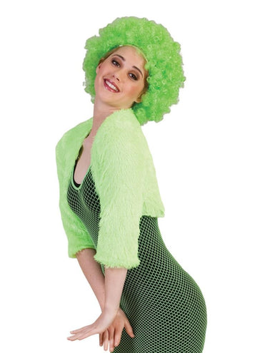 Funny Fashion Bolero groen fuzzy voor dames