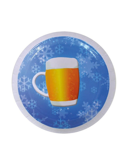 Funny Fashion Borden bier print 8 stuks 23cm