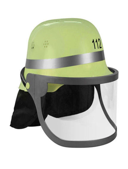 Funny Fashion Brandweerhelm geel met klep volwassenen