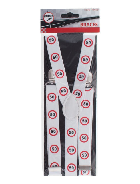 Funny Fashion Bretel 50 jaar met verkeersborden