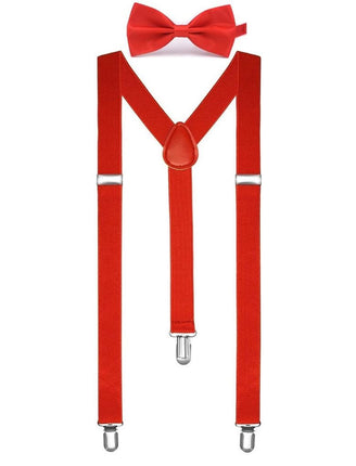 Funny Fashion Bretellen met vlinderdas rood