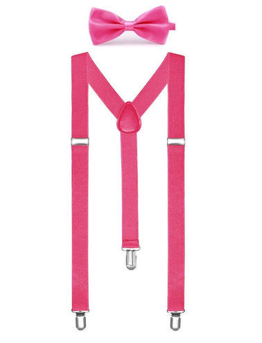 Funny Fashion Bretellen met vlinderdas roze