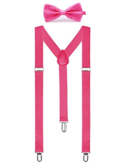 Funny Fashion Bretellen met vlinderdas roze