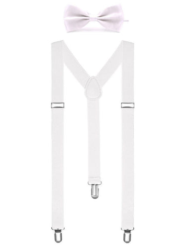 Funny Fashion Bretellen met vlinderdas wit