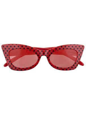 Funny Fashion Bril rock en roll rood met stippen
