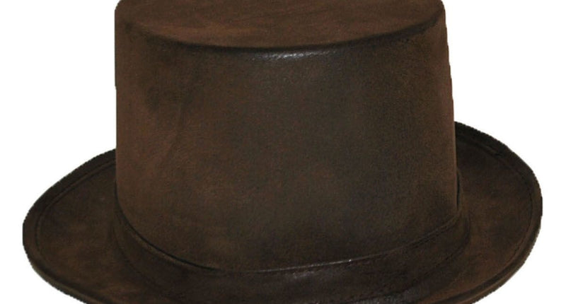 Funny Fashion Bruine hoge hoed lederlook