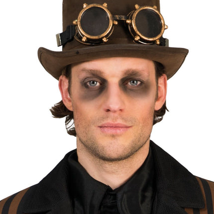 Funny Fashion Bruine hoge hoed lederlook