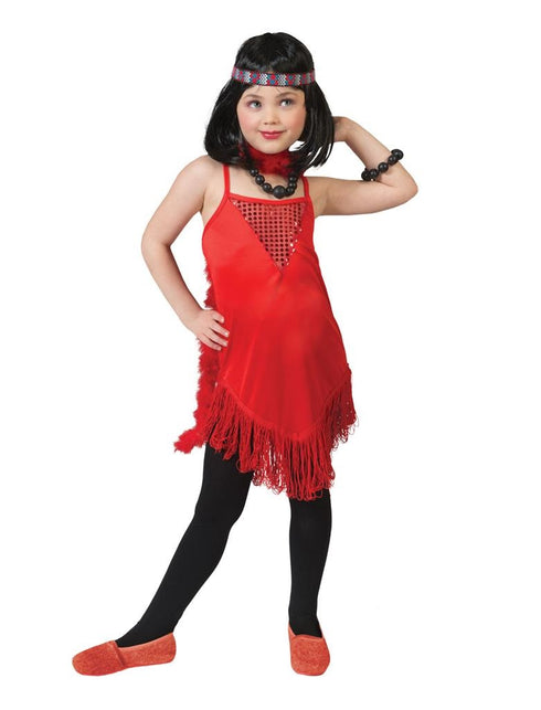 Funny Fashion Charleston jurkje rood in maat 140