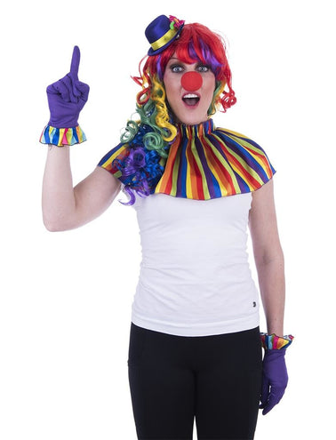 Funny Fashion Clown verkleed set regenboog 5-dlg