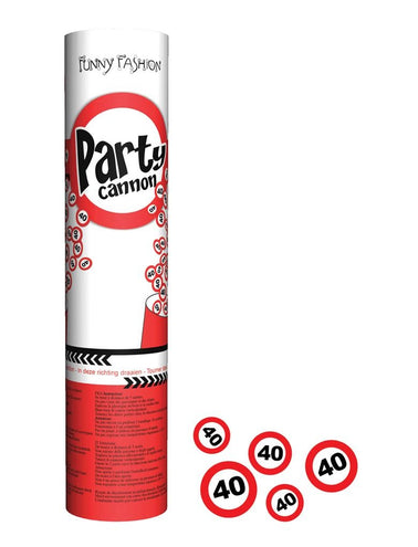 Funny Fashion Confetti shooter leeftijd 40 jaar verkeersborden