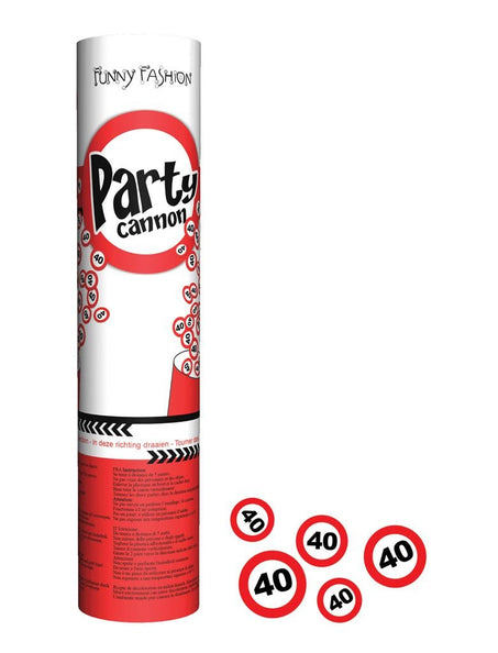 Funny Fashion Confetti shooter leeftijd 40 jaar verkeersborden