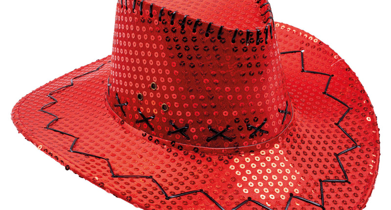Funny Fashion Cowboyhoed pailletten rood