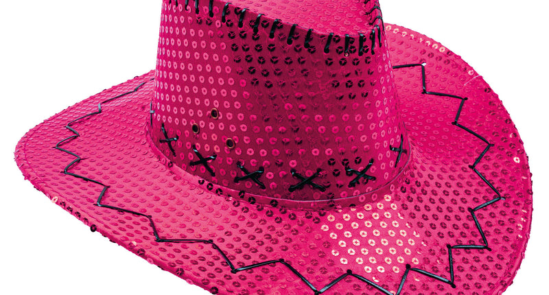 Funny Fashion Cowboyhoed pailletten roze