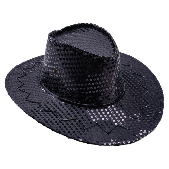 Funny Fashion Cowboyhoed pailletten zwart