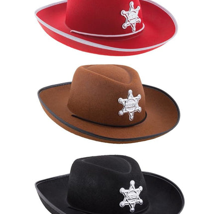 Funny Fashion Cowboyhoed Willem kind met ster in drie kleuren