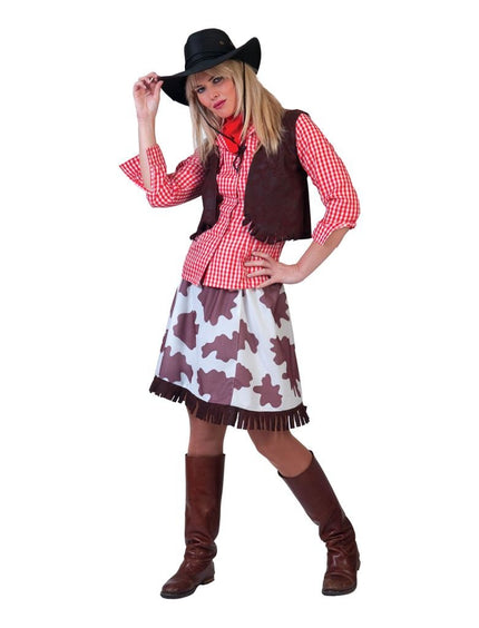 Funny Fashion Cowgirl rokje met koeienmotief