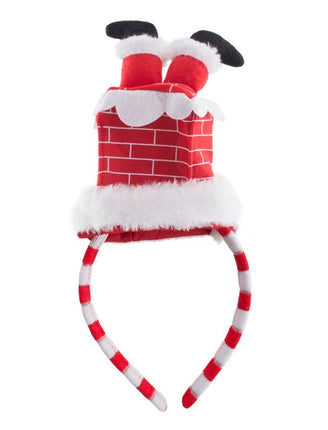 Funny Fashion Diadeem kerstman in schoorsteen