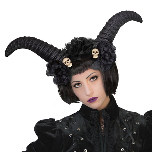 Funny Fashion Diadeem met zwarte hoorns