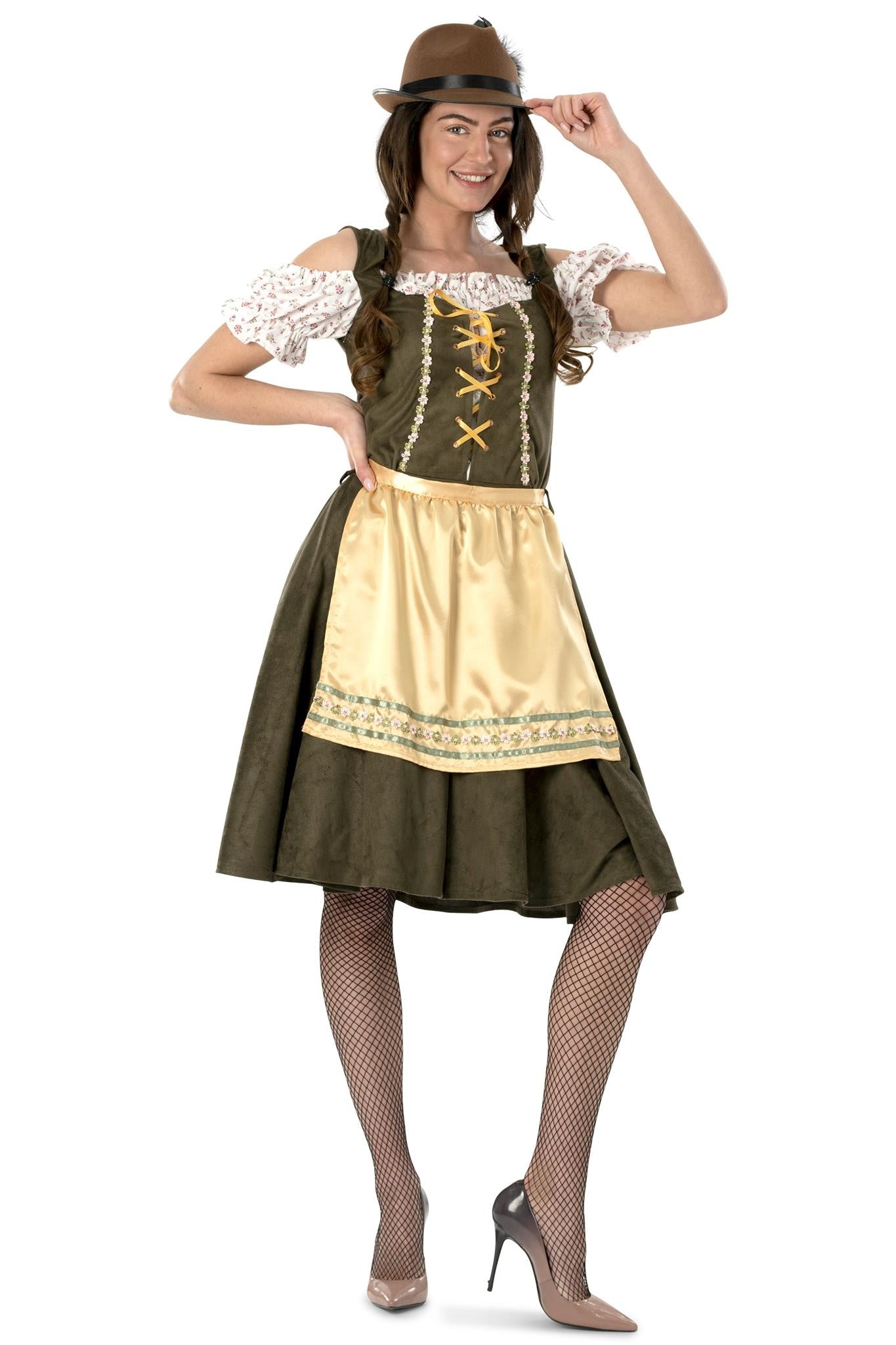 Duitse Vrouw in Een Traditionele Beierse Dirndl Met Bierglas Stock Duitse Vrouw in Een Traditionele Beierse Dirndl Met Bierglas Stock