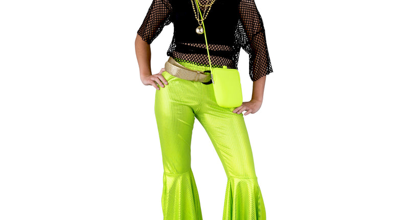 Funny Fashion Disco broek groene pailletten