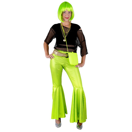 Funny Fashion Disco broek groene pailletten