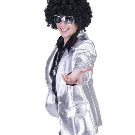 Funny Fashion Disco Fever jas zilver heren