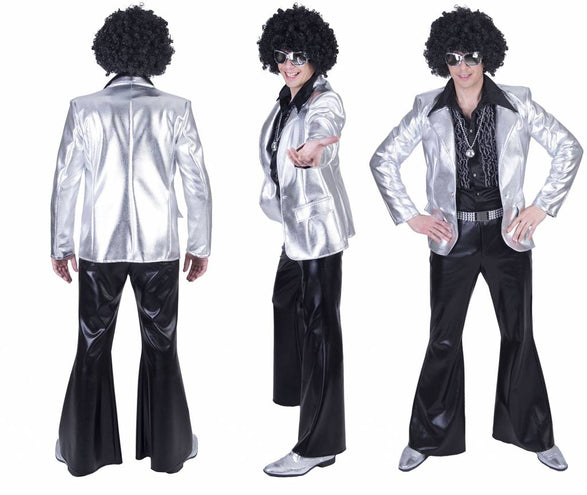Funny Fashion Disco Fever jas zilver heren
