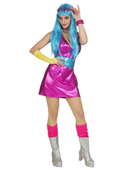 Funny Fashion Disco Fever jurkje dames roze/fuchsia