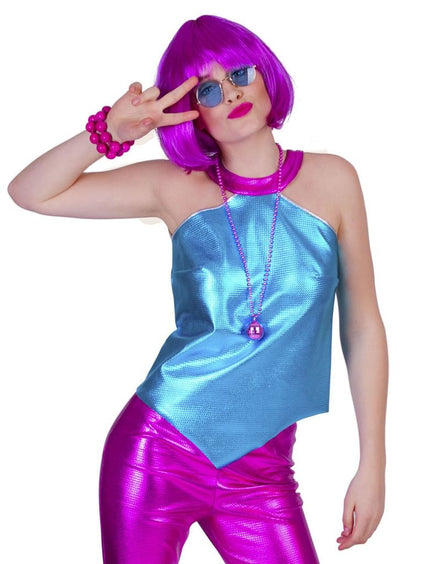 Funny Fashion Disco Fever Topje dames blauw