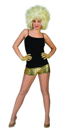 Funny Fashion Disco glitter korte broek goud