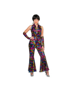 Funny Fashion Disco Jumpsuit Amber met glitters