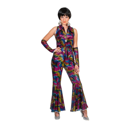Funny Fashion Disco Jumpsuit Amber met glitters