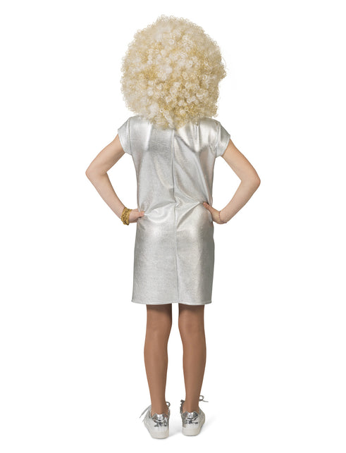 Funny Fashion Disco jurkje Elise zilver met gouden hart